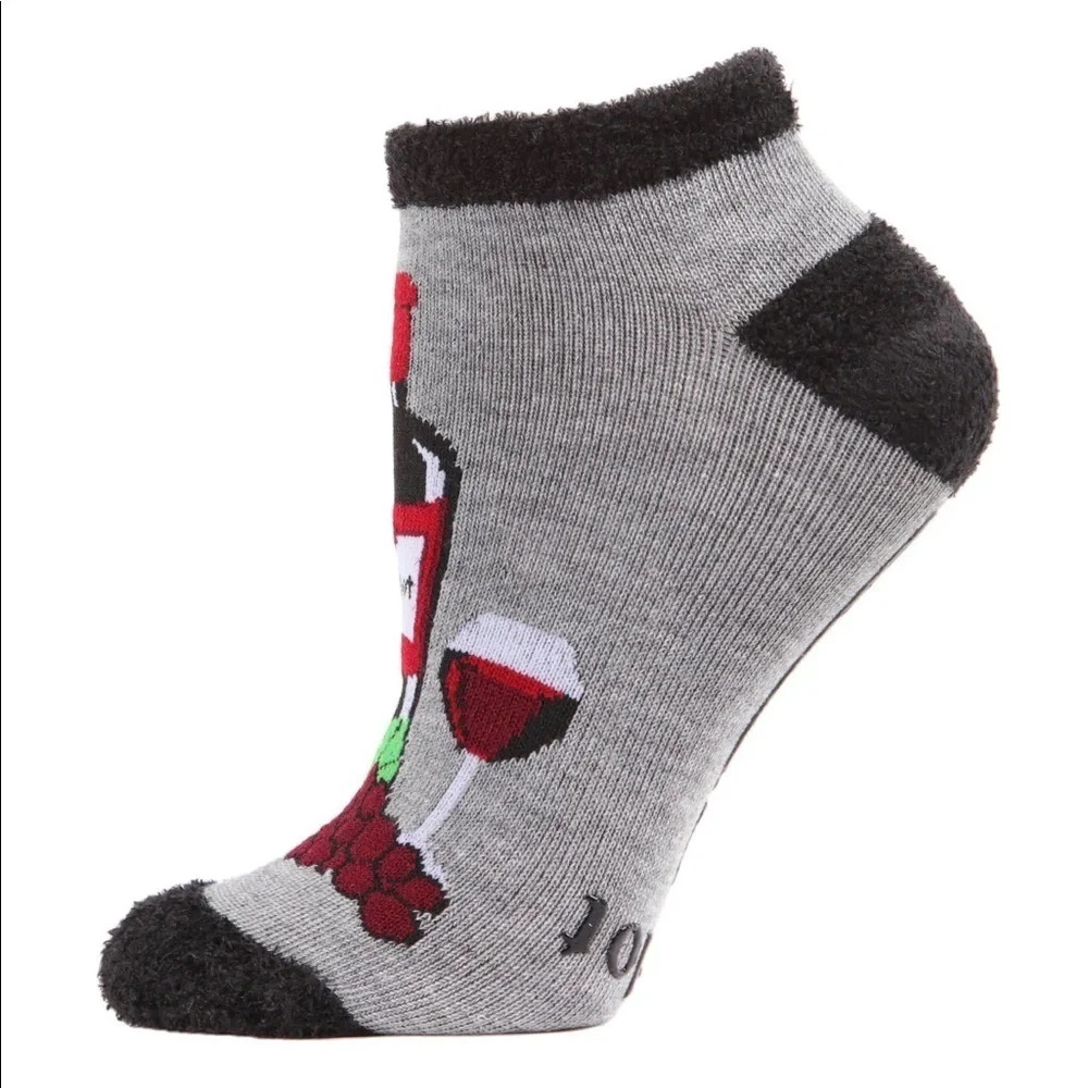 MeMoi Wine Printed Non Skid  Socks